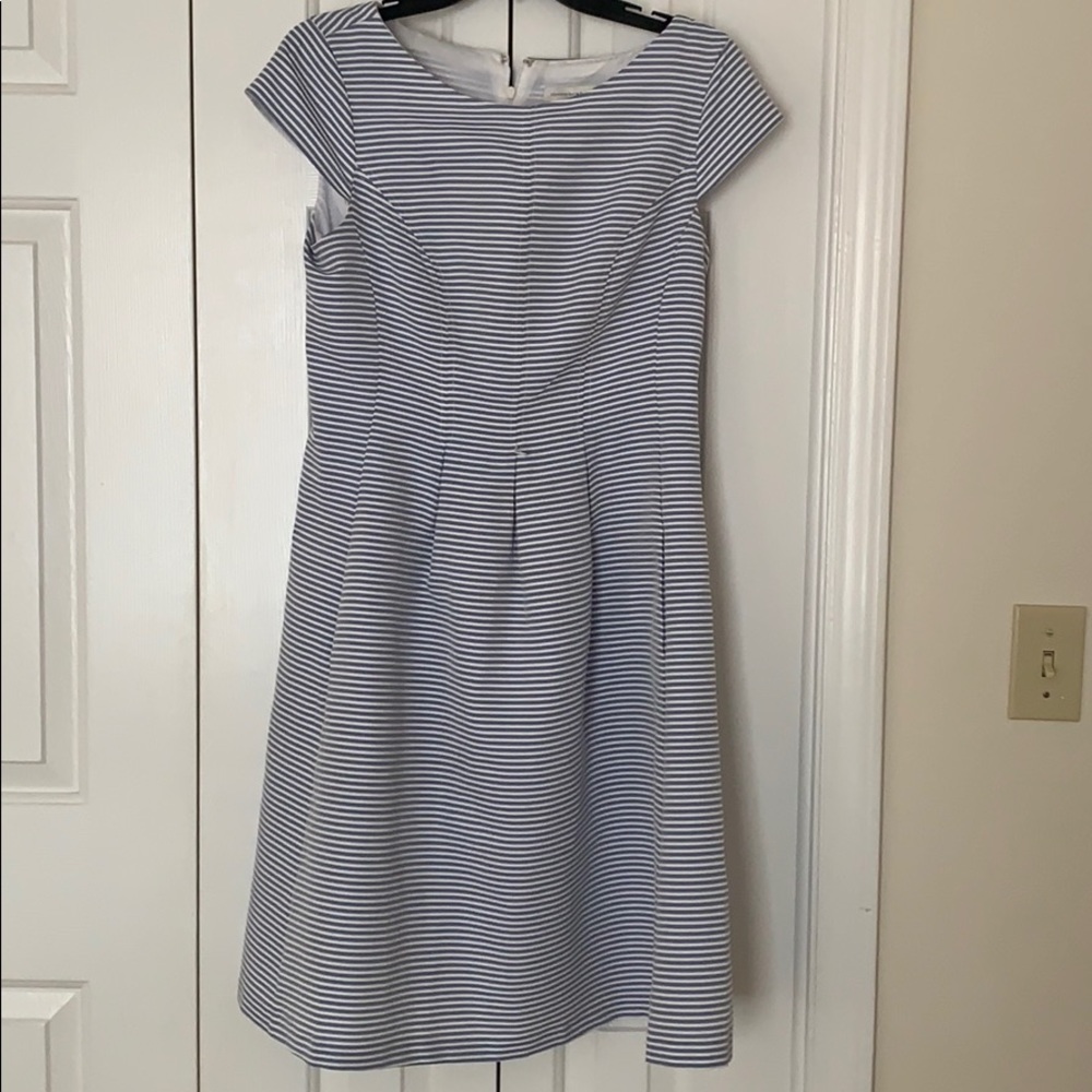 Women’s Christopher & Banks Blue and White Striped Knee-Length Dress